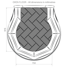 Load image into Gallery viewer, The dimensions of a Agnes Outdoors pizza oven floor 
